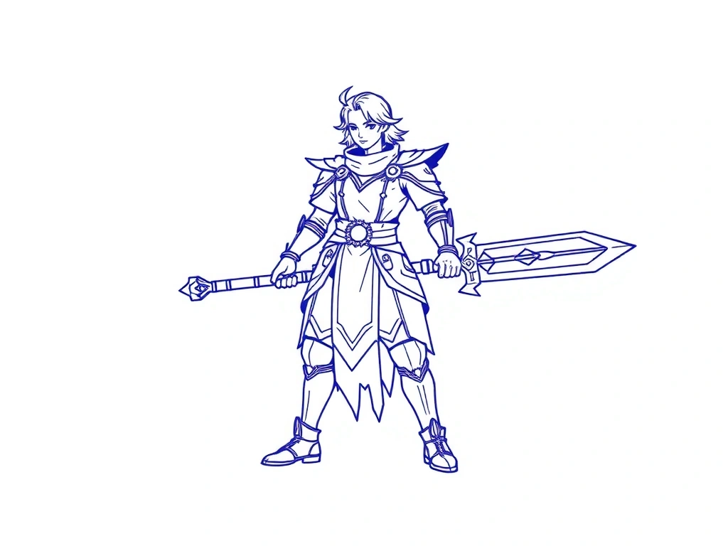 2D concept art for a game character